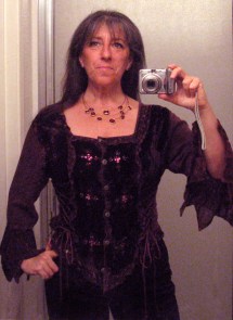 This is the top that prompted me to take my weight more seriously in 2013. I wanted to wear it to a Solstice celebration in 2012 and couldn't even button it! This year I wore it on Christmas Day, after losing 35 pounds.